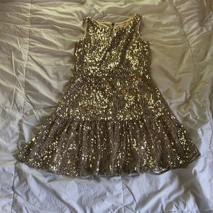 Gold sequenced dress